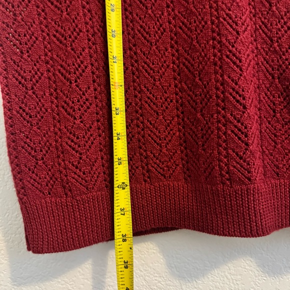 Adrianna Papell Knit 100% Merino Wool Lined Sweater Dress in Deep Red. S… - Picture 8 of 15